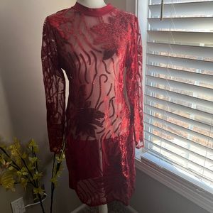 Red sequin dress